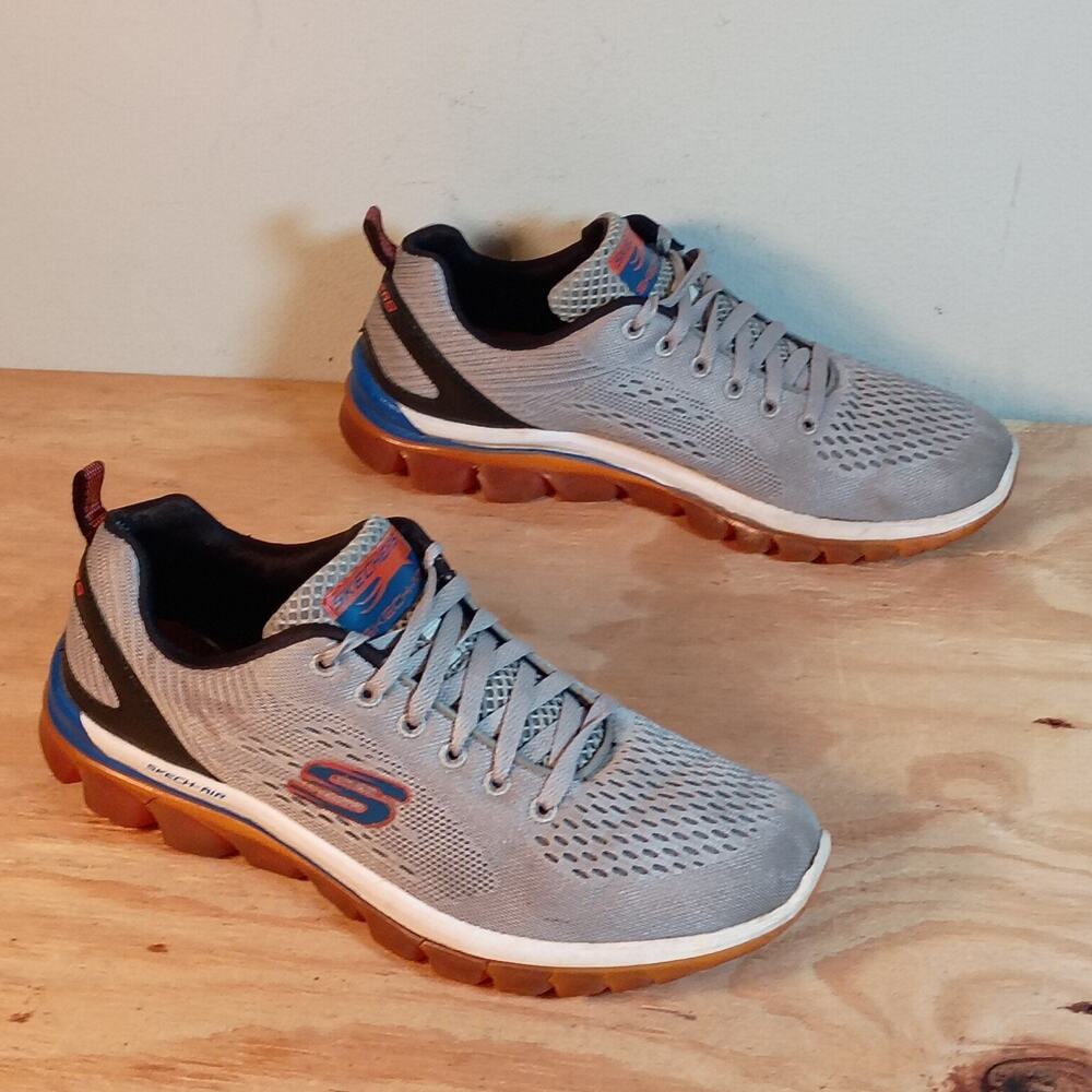 Skechers Skech-Air Mens Size 9.5 Gray Mesh Sneakers Running Shoes 51472